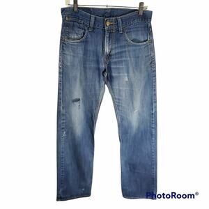 Levi's Distressed Blue Straight Leg Jeans